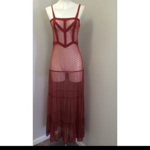 Free People point d'espirit sheer swiss dot maxi